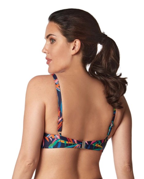 Top bikini capacidad escotado con aros y foam estampado Neon lights Top bikini capacidad escotado con aros y foam estampado Neon lights