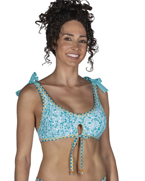 Top bikini con copa Turquoise liberty