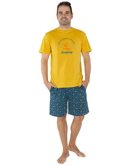 Pijama hombre manga corta Wave mania