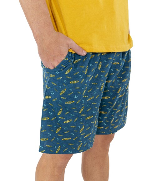 Pijama hombre manga corta Wave mania