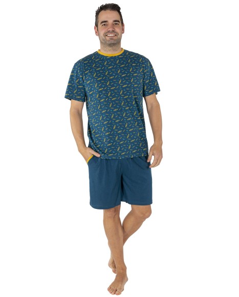 Pijama hombre manga corta Wave mania