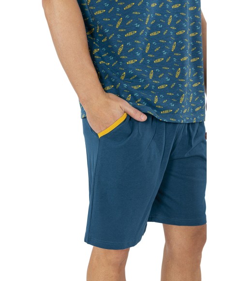 Pijama hombre manga corta Wave mania