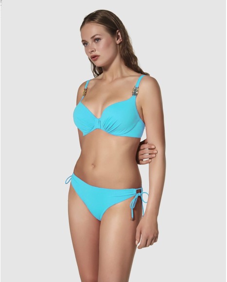 Top bikini capacidad con aro y refuerzo bajo pecho Modern minimalist cielo