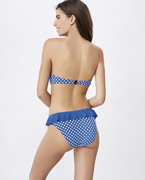 Top bikini copa bandeau con aro azul