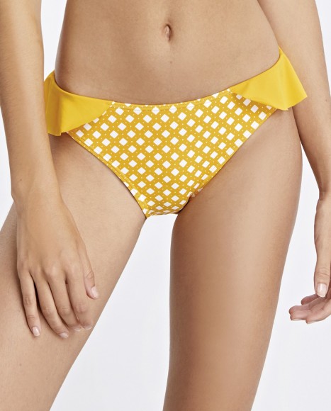 Braga bikini básica con camal alto amarillo