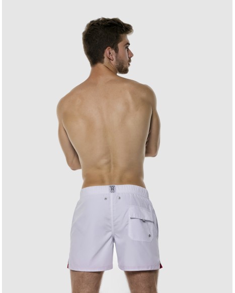 Bañador hombre corto Retro blanco Bañador hombre corto Retro blanco