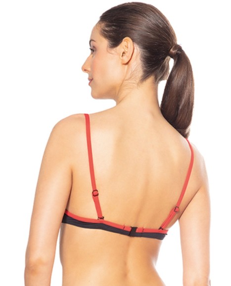 Top bikini push up liso Rojo negro