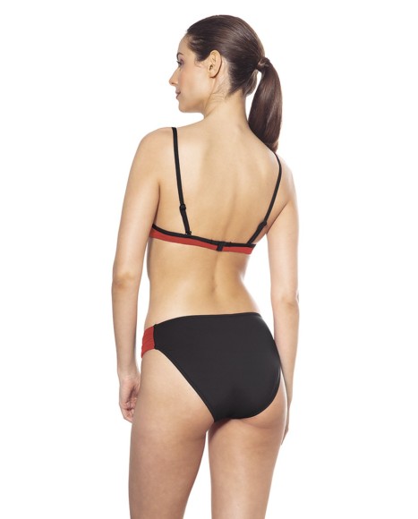 Top bikini push up liso Rojo negro