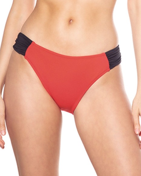 Braga bikini lisa con tiras al costado Rojo Rojo