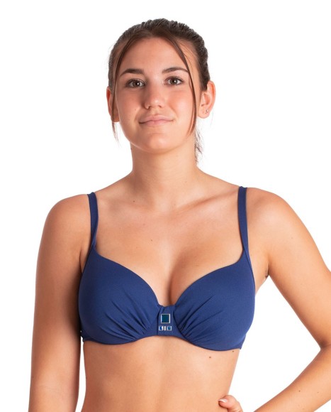 Top bikini copa capaccidad con aros Ipanema azul