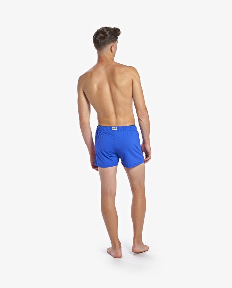 Bañador bóxer hombre ancho de lycra glam azul