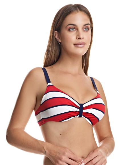 Top bikini corte sisa capacidad con aros Le croisette rojo