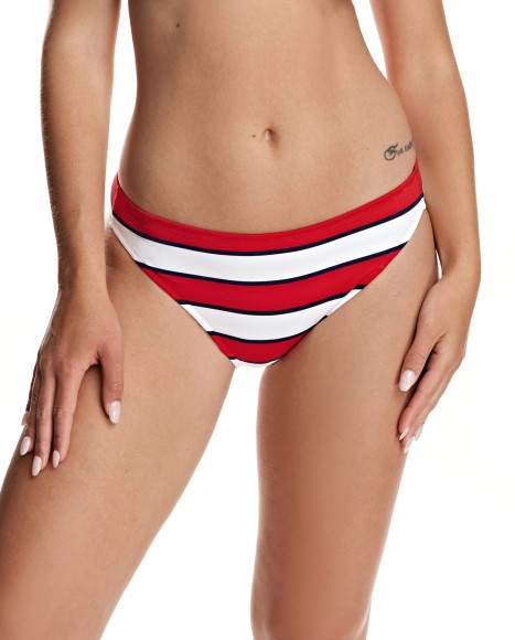 Braga bikini básica a rayas Le croisette rojo