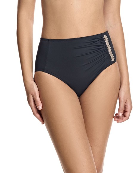 Braga bikini clásica tipo faja con refuerzo delante Malibu negro