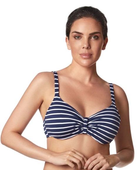 Top bikini corte sisa capacidad con aros marine rojo