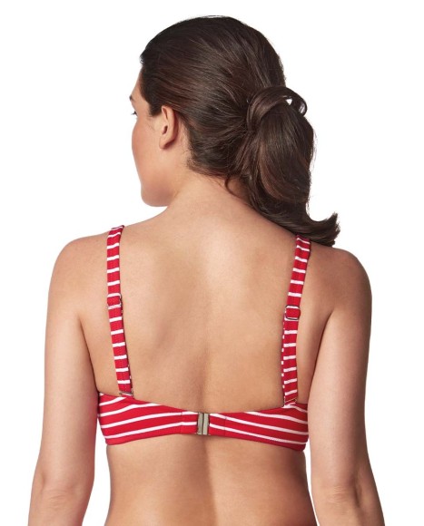 Top bikini capacidad triangular con copa marine rojo