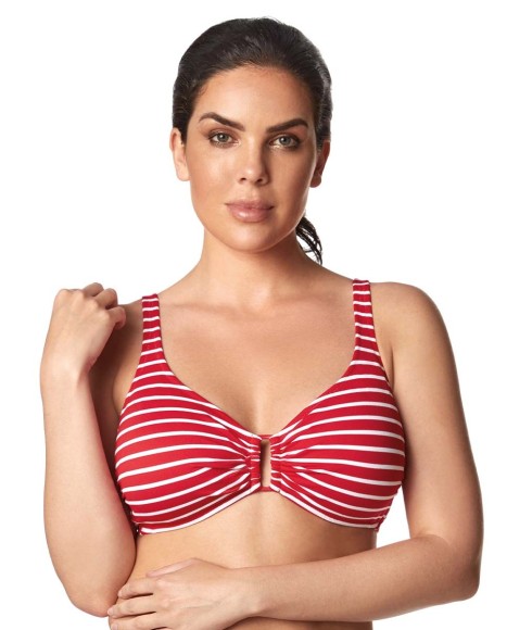 Top bikini capacidad triangular con copa marine rojo