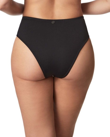 Braga bikini brasileña de talle alto Starlight negro Braga bikini brasileña de talle alto Starlight negro
