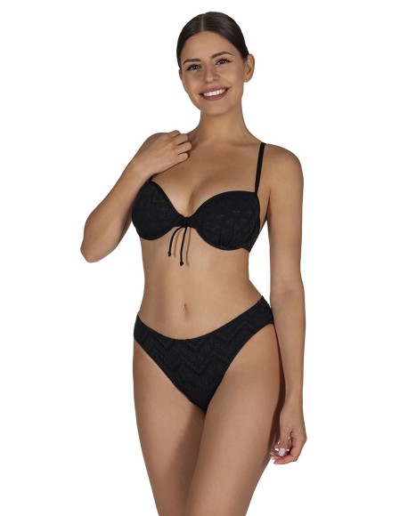 Bikini semi balconet con foam y con aro Lanzarote negro