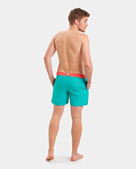 Bañador hombre largo con logotipo estampado Retro turquesa Bañador hombre largo con logotipo estampado Retro turquesa