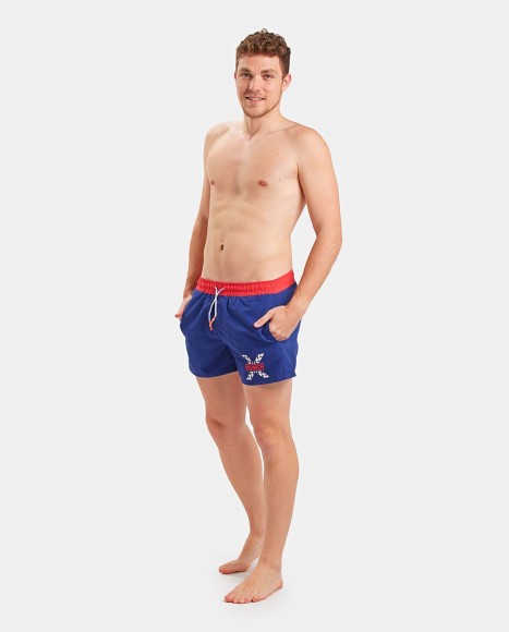 Bañador hombre corto con logotipo estampado Casual marino