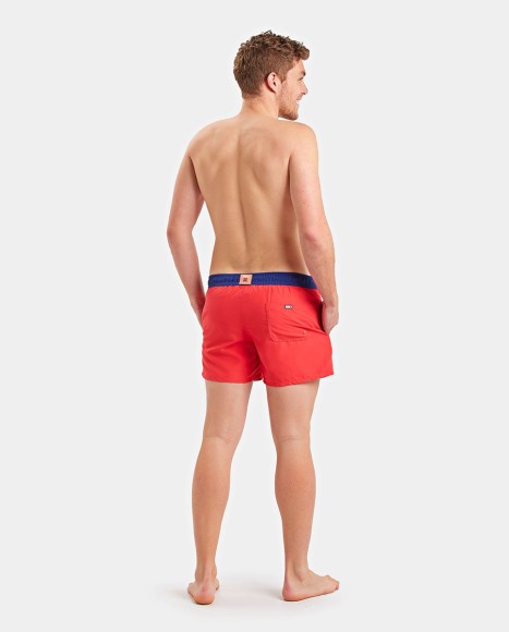 Bañador hombre corto con logotipo estampado Casual rojo