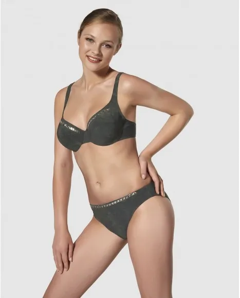 Top bikini corte horizontal capacidad con aro Chic verde