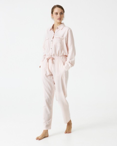 Pijama señora algodón rayas Pink
