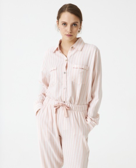 Pijama señora algodón rayas Pink
