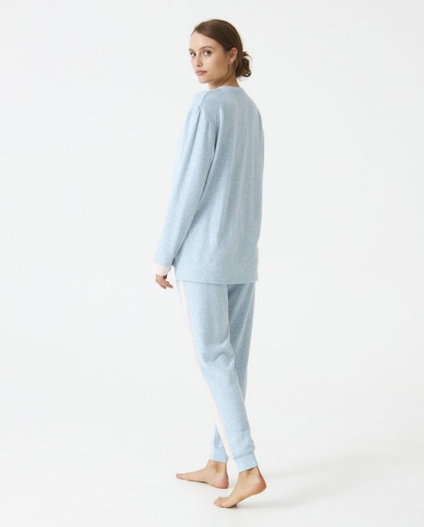 Pijama señora punto suave Turquoise
