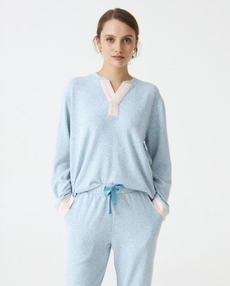Pijama señora punto suave Turquoise