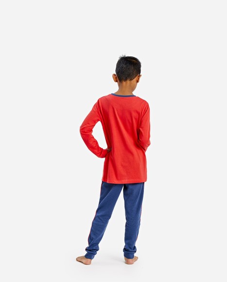 Pijama de niño color rojo y azul marino Retro