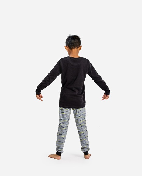 Pijama de niño color negro y gris Fun