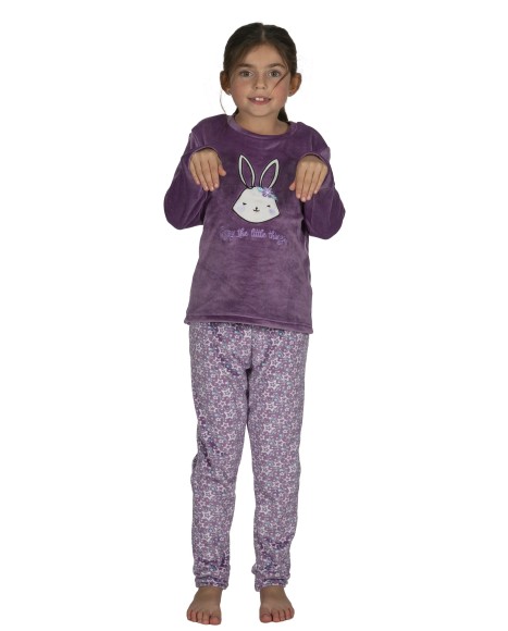 Pijama niña de terciopelo Little Bunny
