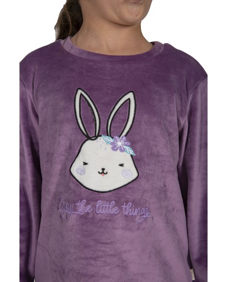 Pijama niña de terciopelo Little Bunny