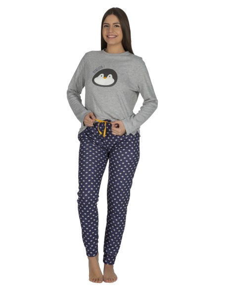 Pijama mujer gris Happy Feet