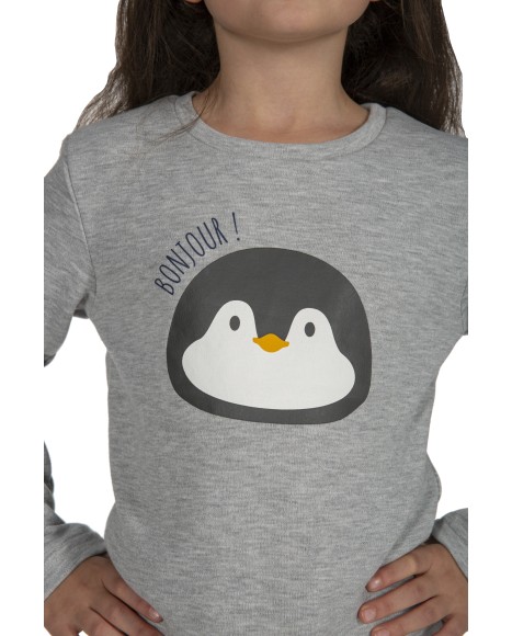 Pijama niña gris y azul marino Happy Feet Pijama niña gris y azul marino Happy Feet