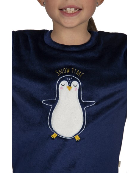 Pijama niña de terciopelo Happy Feet Pijama niña de terciopelo Happy Feet