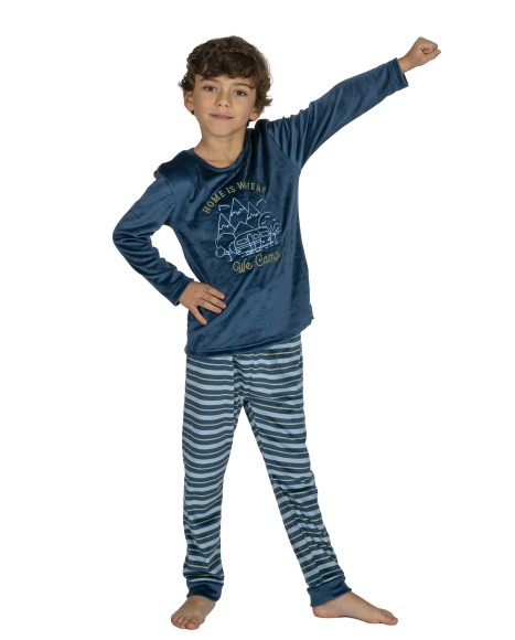 Pijama niño de terciopelo Wildlife style