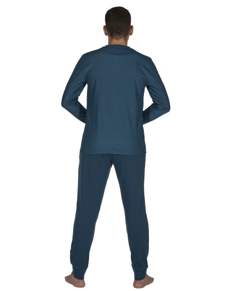 Pijama hombre azul marino con botones Wildlife style Pijama hombre azul marino con botones Wildlife style