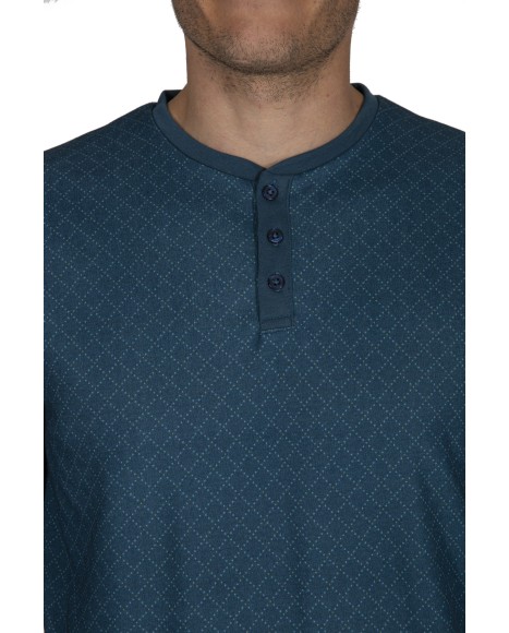 Pijama hombre azul marino con botones Wildlife style Pijama hombre azul marino con botones Wildlife style