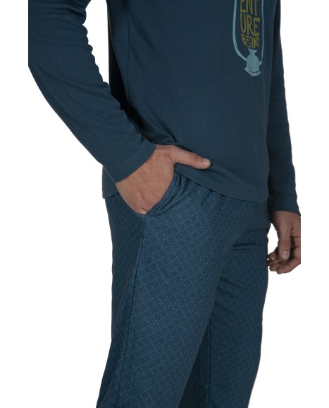 Pijama hombre azul marino Wildlife style