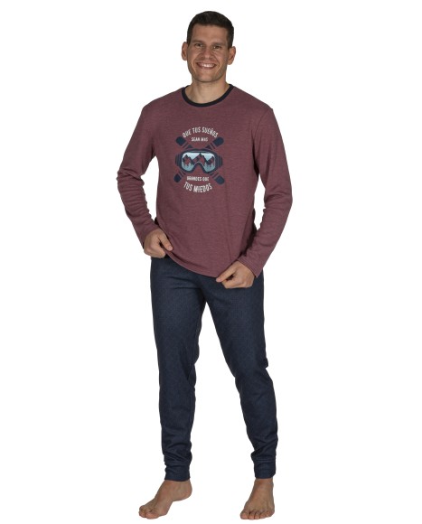 Pijama hombre granate y marino Boardercross