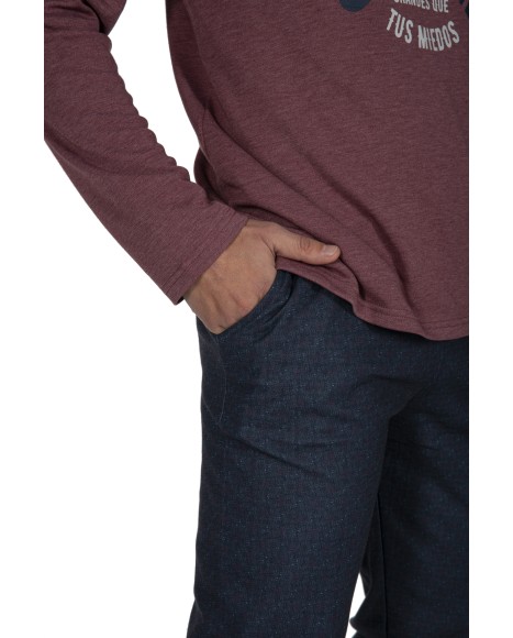 Pijama hombre granate y marino Boardercross Pijama hombre granate y marino Boardercross