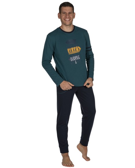 Pijama hombre verde y azul Vintage street Pijama hombre verde y azul Vintage street