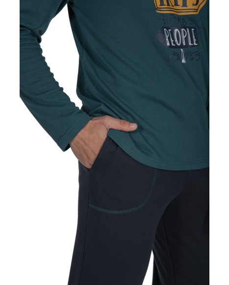 Pijama hombre verde y azul Vintage street Pijama hombre verde y azul Vintage street