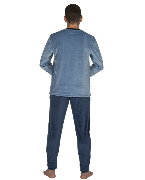 Pijama hombre de terciopelo azul Velour Collection
