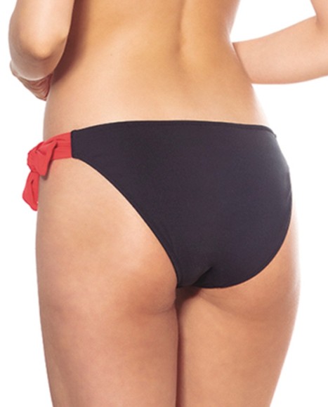 Braga bikini lisa con lazos al costado Rojo