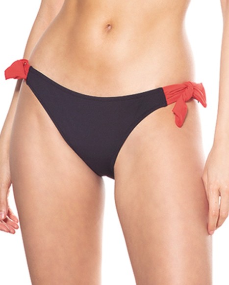 Braga bikini lisa con lazos al costado Rojo
