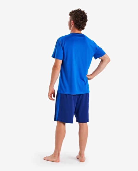 Pijama hombre azul con maxi logotipo frontal y pantalón azul